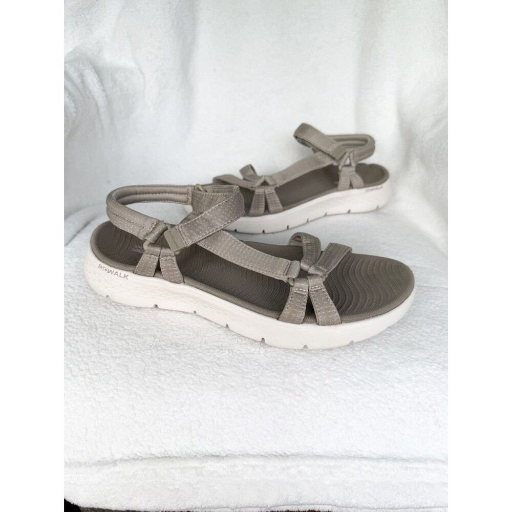 Skechers Go Walk Flex Sandals Slip-ins Women's 9 Taupe Beachy